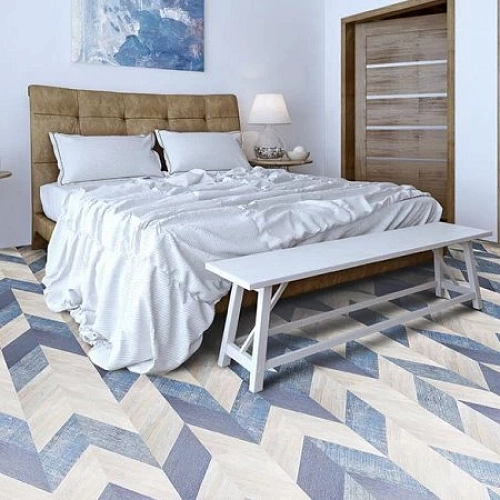 CHEVRON BLUE ПРОБКОВОЕ ПОКРЫТИЕ CORKSTYLE ПРОБКОВЫЙ ПОЛ КЛЕЕВОЙ CHEVRON